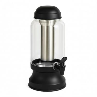 Imagem de Suqueira Barrica Vidro Multiuso 3,2 Lt com Porta Gelo + Copo Gastrobel: Preto Liso