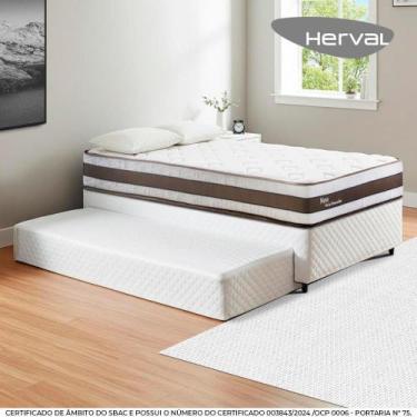 Imagem de Bicama Box Solteiro com Cama Auxiliar Herval Ness, Molas Ensacadas, 58