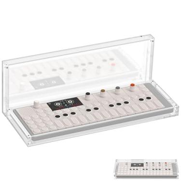 Imagem de Geekria Capa protetora de acrílico transparente para sintetizador, capa contra poeira de fechamento magnético, compatível com sintetizador portátil Teenage Engineering OP-1 Field/OP-XY (transparente)