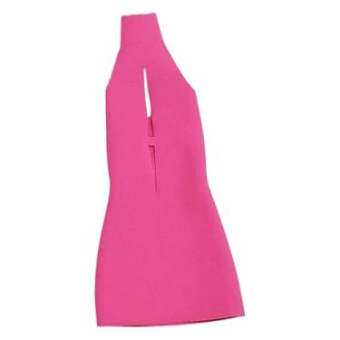 Imagem de harayaa Roupa para bonecas BJD de 1/6, acessórios, vestido de noite, saia curta elegante de gola alta para figuras de ação de 30 cm, Rosa Vermelha