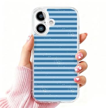 Imagem de DSJIFGEW Design de capa transparente padrão para iPhone 16 | Antiamarelamento, parte traseira rígida, proteção contra quedas de nível militar, suporta carregamento sem fio