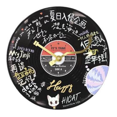 Imagem de Relógio de parede Retro Vinyl Record Creative Graffiti Style - yiweisa