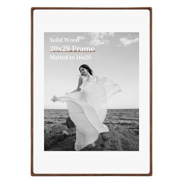 Imagem de CULER Moldura de 50 x 71 cm, exiba imagens 40 x 61 com tapete ou 51 x 71 cm sem, moldura rústica de madeira de fazenda com vidro verdadeiro, molduras para galeria de parede