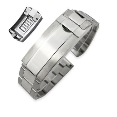 Imagem de WYUYIWH Pulseira de relógio de aço inoxidável 316L de 20 mm para Rolex Submariner Daytona Date Just Sliding Lock prata sólida
