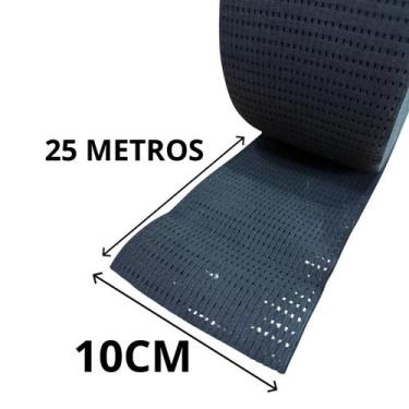 Imagem de 10 metros elastico sanfona preto 100 mm aradesc