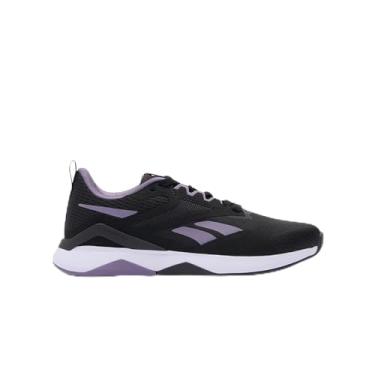 Imagem de Reebok Tênis feminino Nanoflex Tr 2, Lavado, preto e roxo, fusão, branco, 40.5 EU