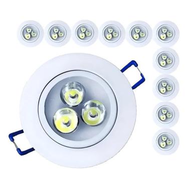 Imagem de Kit 6 Spot De Led 3W Lampada Direcionável Sanca Branco Frio