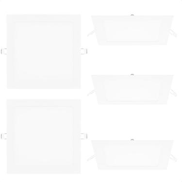 Imagem de Kit 5 Painel De Led Quadrado Embutir 12W Bivolt Taschibra