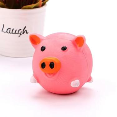 Imagem de Brinquedos de látex Squeaky Bolas mastigáveis duráveis com design divertido de coelhinhos e pintinhos, brincadeiras interativas para cães enérgicos