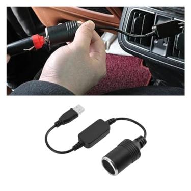 Imagem de Tomada de isqueiro de carro, USB A macho para isqueiro de 12V fêmea conversor de energia, adaptador de cabo de soquete de isqueiro automático, adequado para gravador de carro, cachorro eletrônico