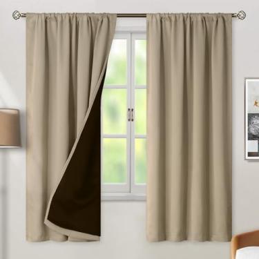 Imagem de BGment Cortinas blackout 100% para quarto de 182 cm de comprimento, 2 painéis, cortinas de escurecimento de ambiente com isolamento térmico, bolso para varão, à prova de som, cortinas de janela de