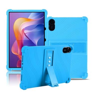 Imagem de Capa para tablet Xiaomi Redmi Pad 2 de 11 polegadas, capa protetora NOUKAJU Tablet, suporte ajustável, silicone macio, capa de proteção de silicone para Redmi Pad 2 (azul celeste)