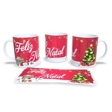 Imagem de Caneca de Natal com Desenho de Inverno, Porcelana Branca, Estampa Festiva com Papai Noel e Animais, Tema Natalino (10)