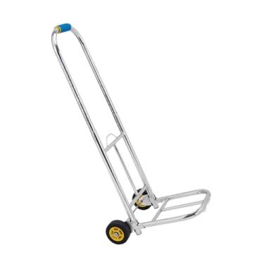 Imagem de harayaa Carrinho de mão dobrável com rodas, ajustável, estável, carrinho utilitário, dobrável para compras de supermercado em escritórios, ambientes internos, Rodas de Borracha