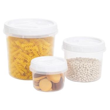 Imagem de Kit 3 Potes Porta Mantimentos Multiuso Arroz Feijão Sal