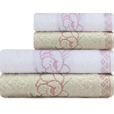 Imagem de Jogo De Toalhas 4 Peças Banho Rosto Algodão Yuna Karsten