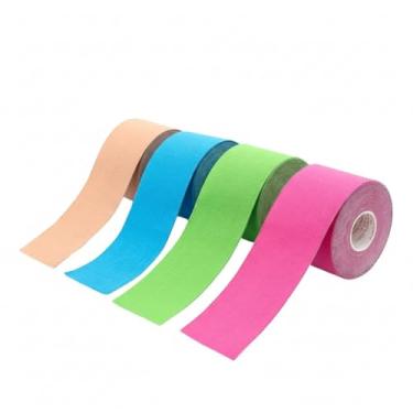 Imagem de Fita Kinésio Bandagem Elástica Tape Adesiva Fisioterapia Recuperação Muscular Rolo 5 M x 5 CM Auxília Em Dores de Atividades Físicas e Lesões (Cores Sortidas)