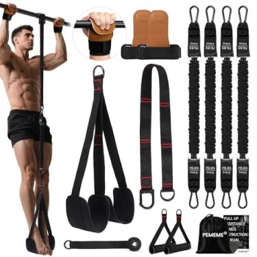 Imagem de Bandas de assistência para puxar com pedal, 136 kg, resistente, ajustável, para barra de puxar, faixas de resistência para treinamento de força de corpo inteiro, exercícios de ginástica em casa e ao