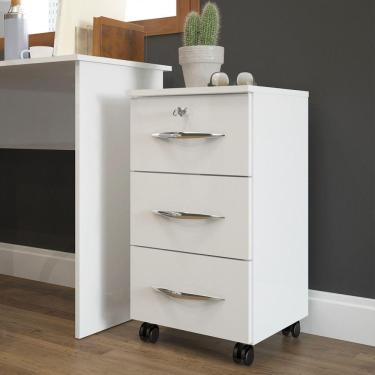 Imagem de Gaveteiro 0744 36x65x36cm 3 Gavetas Branco Menu Branco