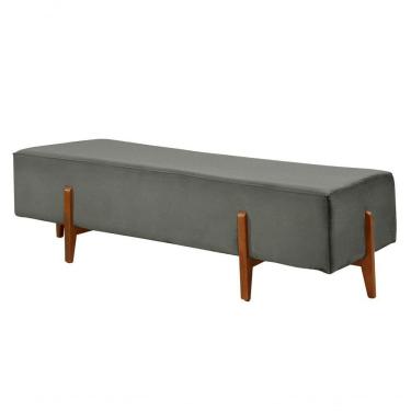 Imagem de Recamier Zurik Luxo Madeira Maciça Castellar Móbile Linho Cinza