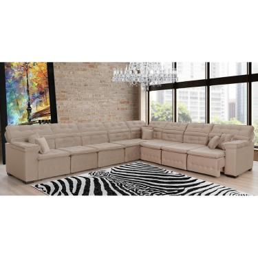 Imagem de Sofá Magno 3.97x3.97m De Canto, Retrátil E Reclinável - Bege