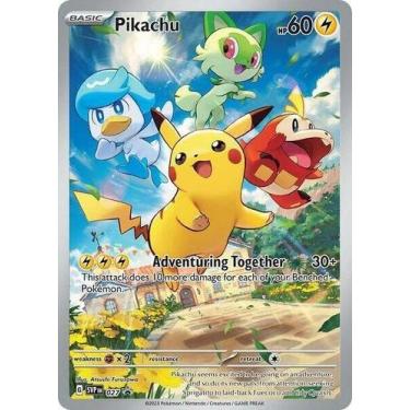 Imagem de Cartão Pokémon Pikachu SVP027  Promoções completas de arte Black Star