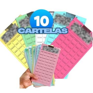 Imagem de Kit 10 Cartelas Rifa C/ 100 Nomes Pacote Ação Sorteio Evento