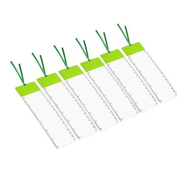 Imagem de Generic Lupa de marcador de página com régua, pacote com 6, lente de aumento de 3 páginas para baixa visão, pessoas lendo livro, revista, jornal, verde