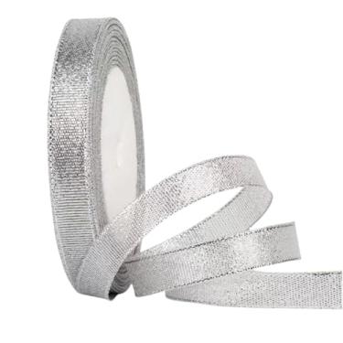 Imagem de 1 rolo de fita prateada para embrulho de presente, tecido fino com glitter, cetim transparente, para decoração de buquê de casamento no dia dos namorados