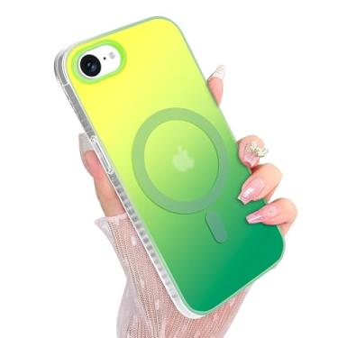 Imagem de Amzfield Capa magnética para iPhone 16e, compatível com MagSafe capa de telefone protetora com arco-íris e estética colorida gradiente fosco iridescente fosco à prova de choque para mulheres meninas