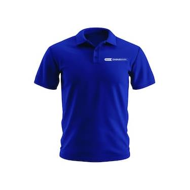 Imagem de Camisa Polo Manga Curta Grupo Casas Bahia Estampada Algodão Azul