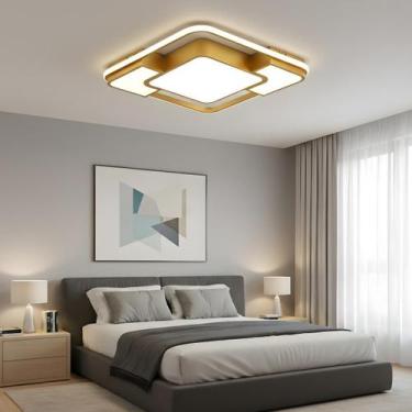 Imagem de Luminária Sobrepor Led Quadrada 48w Moderna Teto Sala Quarto Cozinha L