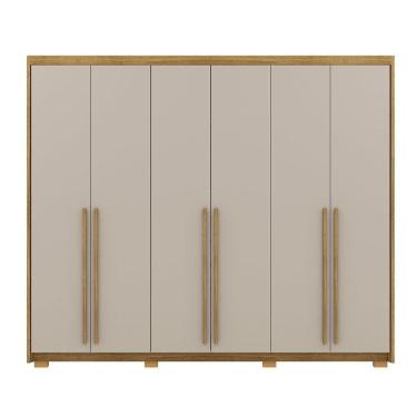 Imagem de Guarda-roupa Casal 6 Portas 6 Gavetas 100% Mdf Dukai Nature/fendi