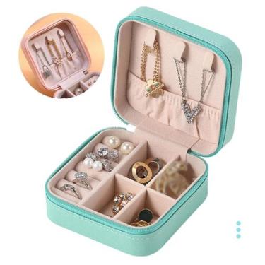 Imagem de Estojo Porta Joias Feminina Pequena Viagem Charmosa Case Delicada Luxo