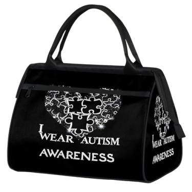 Imagem de Bolsa pequena para o fim de semana para mulheres, homens, praia, palavra, litoral, dobrável, bolsa de viagem, Cor: 66 cm, 15.2*8.3*11.6 inch, Moderno