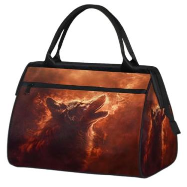 Imagem de Bolsa pequena para o fim de semana, feminina, masculina, floral, borboleta, retrô, colorida, dobrável, bolsa esportiva leve para academia, Cor: 53 cm, 15.2*8.3*11.6 inch, Moderno