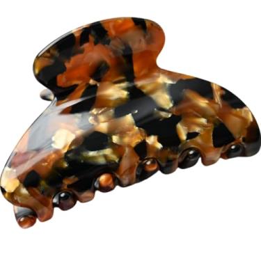 Imagem de Prettyou Presilhas de acetato de celulóide feitas à mão, design francês, garras de tartaruga, garra de cabelo, acessórios modernos de luxo, grampo de cabelo para mulheres (ouro preto)