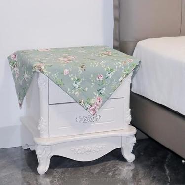 Imagem de wutup Toalha de mesa de cabeceira, 61 x 61 cm, toalha de mesa quadrada simples pequena, toalhas de mesa de fazenda, capas de poeira para móveis, capa de mesa de café, capa de mesa decorativa para