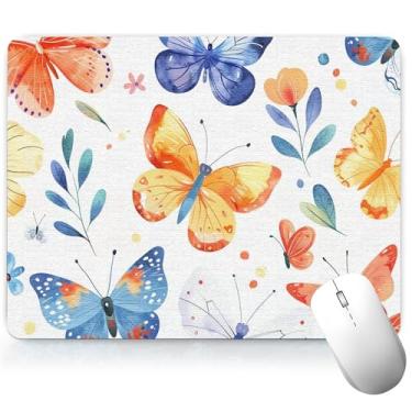 Imagem de Tapete de mesa de borboleta de couro, mouse pad de arte colorida, teclado de computador, mouse pad para jogos, protetor e capa à prova d'água, capa decorativa de couro PU, tapete de mouse para laptop