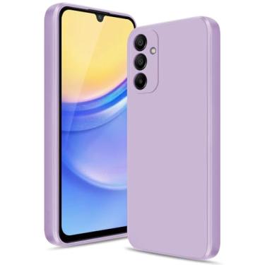 Imagem de Btstring Capa para Samsung Galaxy A15 5G, capa de silicone macio com proteção de câmera atualizada, capa fina à prova de choque com forro de microfibra antiarranhões, roxa