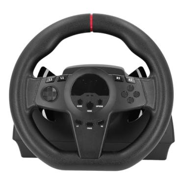 Imagem de Ymiko Volante de Corrida Com Rotação de 270° e Base Antiderrapante Compatível Com PC, Inclui Pedais Lineares para Uma Experiência de Direção Realista