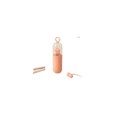 Imagem de Fone de Ouvido com Fio, Conector P2 3.5mm, Rosa, 123cm, TPE e ABS, 35g, com Estojo, Compatível com Celulares, Tablets, Notebooks e MP3 Players