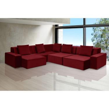 Imagem de Sofá Dubai 3.77x3.77m De Canto Retrátil - Vinho