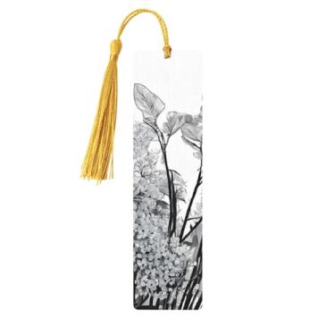 Imagem de Marcadores de página de madeira personalizados com silhueta de planta natural, estampa de folhas de samambaia, acessórios exclusivos para homens e mulheres, atende a todas as necessidades dos amantes