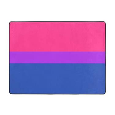 Imagem de ZERAOKE Tapete de área com bandeira do orgulho 48 x 63 polegadas, lavável na máquina com suporte antiderrapante, tapetes macios para sala de estar, quarto, entrada, quarto de crianças, decoração de