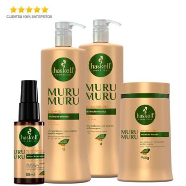Imagem de Kit Murumuru Haskell Shampoo, Condicionador E Manteiga 900g/1l + Nécta