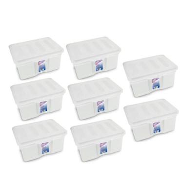 Imagem de Kit 8 Caixas Organizadoras Multiuso C/ Tampa 5L Transparente - Arqplas