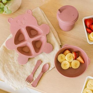 Imagem de Kit Completo Introdução Alimentar Urso Rosa Bebê Ecológico - LYOR
