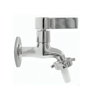 Imagem de Torneira de Jardim Parede Metal Acabamento Cromado Premium 1/4 De Volta Com Sistema de Vedação