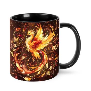 Imagem de Caneca de café Phoenix 325 ml copo de cerâmica engraçado para mulheres homens novidade presentes de aniversário Natal micro-ondas escritório casa